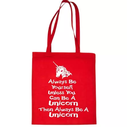 Kangaskassi Unicorn punainen Print4U - Lahjatavarat - 056664 - 1