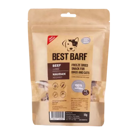 Naudan keuhko 100g Best Barf - Koiran herkut ja makupalat - 045934 - 1