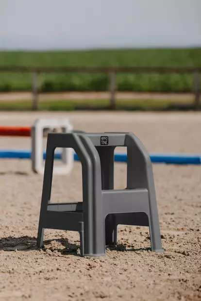 Nousujakkara 2 askelmaa harmaa Hippotonic - Varusteet kentälle, ja maneesiin - 055124 - 2