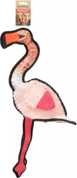 Pehmoflamingo Nelo sisällä köysi 58,5cm pinkki Flamingo - Koiran pehmolelut - 057394 - 2