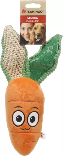 Pehmoporkkana Krafu 30cm oranssi - Koiran pehmolelut - 055564 - 2