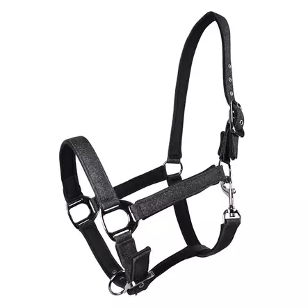 Riimu Tindra kimalteleva neopreenipehmusteilla musta Hansbo Sport HS - Hevosen nylonriimut - 056534 - 2