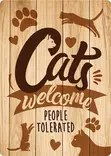 Metallikyltti "Cats welcome - people tolerated" 21x14,8cm Flamingo - Varoitus- ja huomiokyltit - 059334 - 1