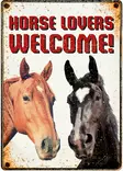Metallikyltti "Horse lovers welcome!" 21x14,8cm Flamingo - Varoitus- ja huomiokyltit - 059344 - 1