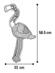 Pehmoflamingo Nelo sisällä köysi 58,5cm pinkki Flamingo - Koiran pehmolelut - 057394 - 3