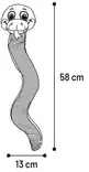 Täytteetön pehmokäärme Zazza Snake 58cm vihreä Flamingo - Koiran pehmolelut - 055544 - 3