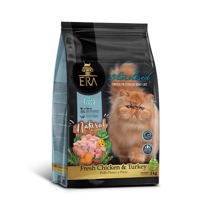 Adult Cat Sterilised Grain Free Chicken & Turkey ERA - Kissan kuivaruoat aikuisille kissoille - 038384 - 1