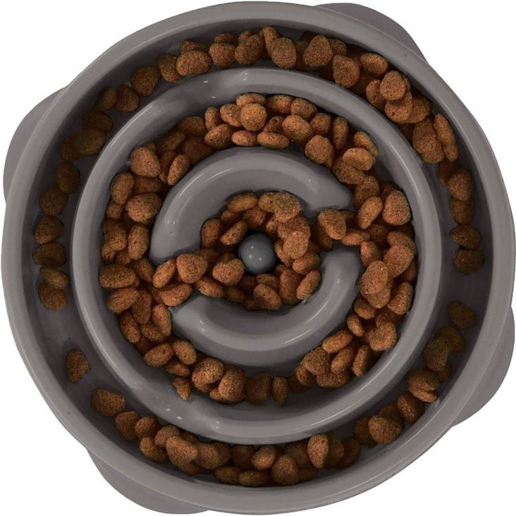 Ahmimisenestokuppi S 20cm Slo-Bowl harmaa - Aktivoivat ja ahmimisenesto ruokakupit - 038614 - 1