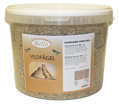 Auringonkukansiemen kuorittu 5kg Bello P - Villieläinten ja -lintujen ruokinta - 007704 - 1
