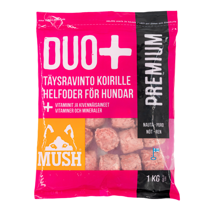 DUO+ PREMIUM 1kg pullat MUSH - Pakaste täys- ja täydennysravinnot - 032454 - 1