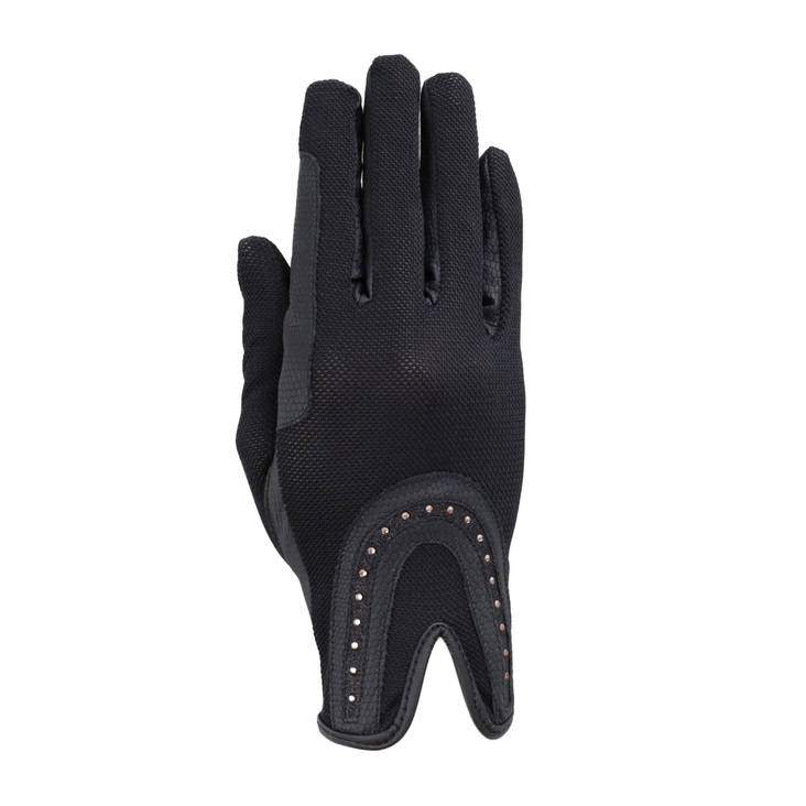 Hanskat Good Luck Glitter rosegold-musta USG - Ratsastajan asusteet - 034484 - 1