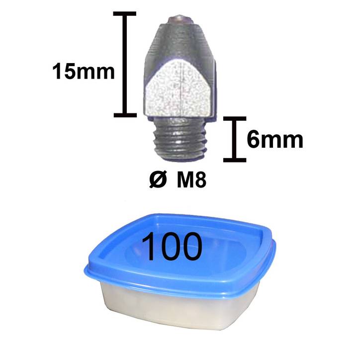 Hokki Nr.602 15mm 6/M8 Tuna - Hevosenkengän hokit ja hokkiavaimet - 032534 - 1