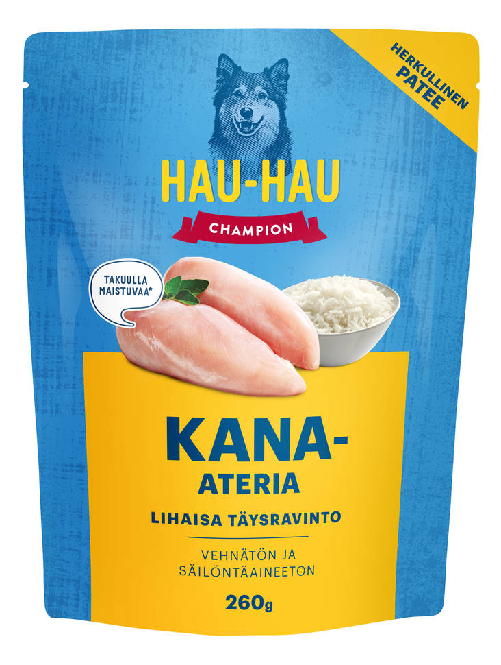 Kana ateria 260g Hau Hau Champion - Koiran säilykkeet aikuisille koirille - 029814 - 1