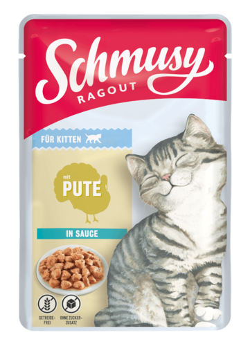 Kitten Kalkkuna 100g hyytelö Ragout Schmusy - Kissanpennun säilykkeet ja kasvatusruoat - 023264 - 1