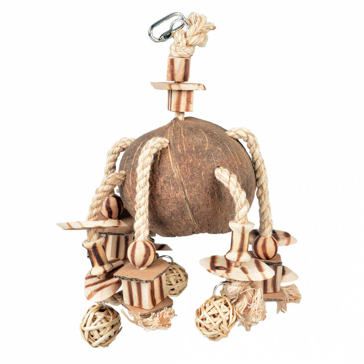 Kookoslelu Jungle 35cm linnuille Duvo+ - Lemmikkilintujen lelut ja puuhasteltavat - 021564 - 1