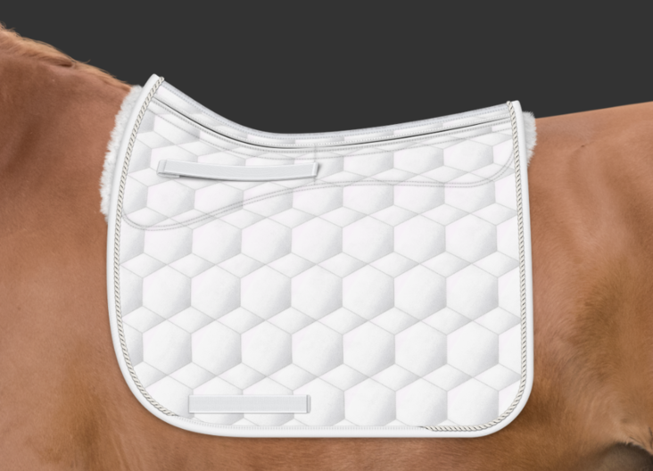 Kouluhuopa L double pockets Quilt Sheen Semilined wool valkoinen Mattes - Ratsun satulahuovat ja romaanit - 035564 - 1