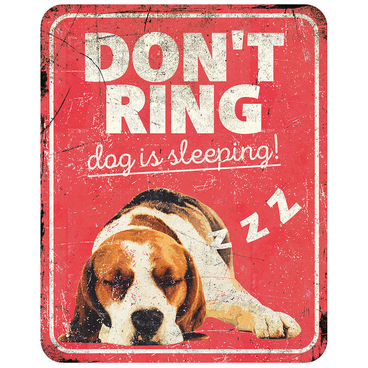 Kyltti Don't ring dog is sleeping 25x20cm punainen D&D - Varoitus- ja huomiokyltit - 031954 - 1