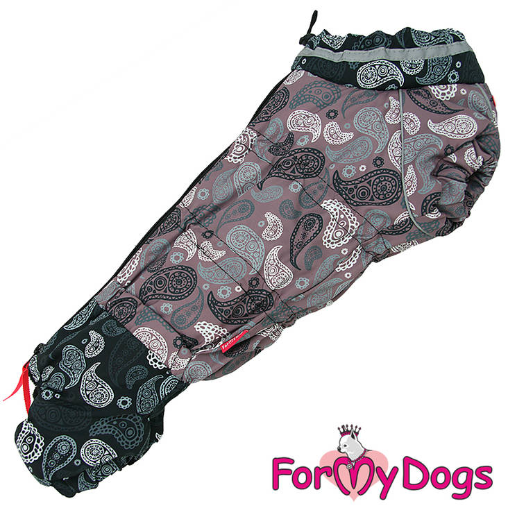 Lämpöhaalari Paisley ruskea mäyräkoira narttumalli For My Dogs - Koiran haalarit - 037314 - 1