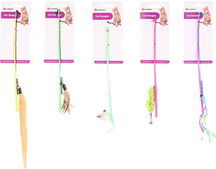 Leikitin Cat Dangler 30cm mix Flamingo - Kissan huiskat ja onkilelut - 035184 - 1