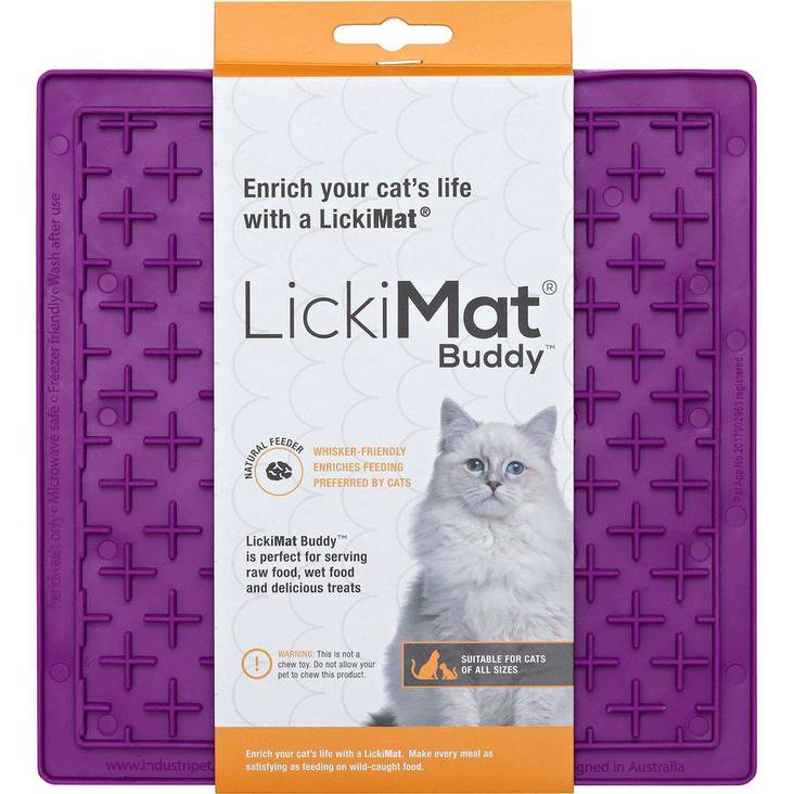 LickiMat Cat Buddy 20x20cm lila - Kissan aktivointilelut - 038454 - 1