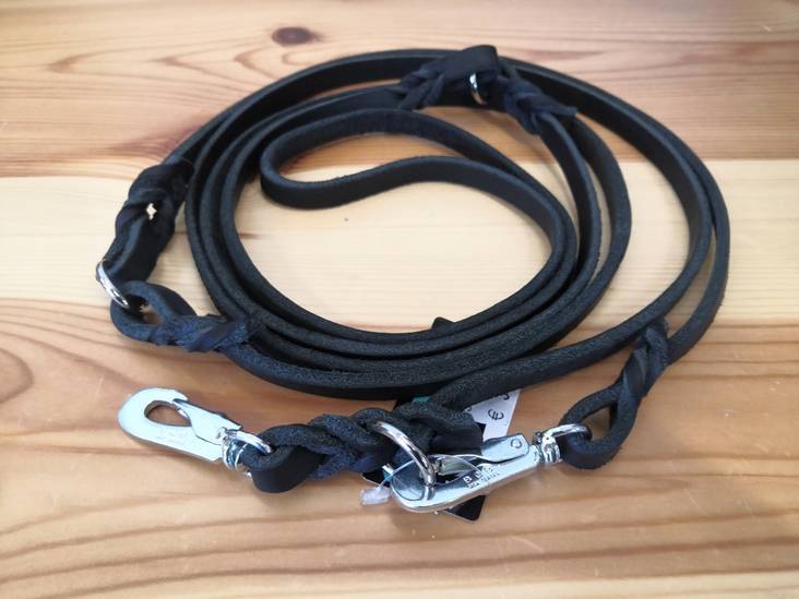 Monitoimitalutin rasvanahkaa BGB-lukolla musta 10mm/270cm Onega - Koiran nahkataluttimet - 030404 - 1