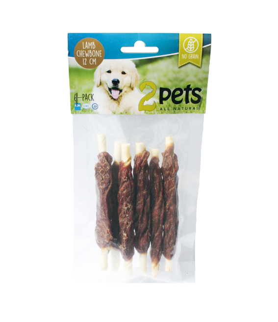 Purutikku 12cm 6kpl 70g lammas 2Pets - Koirien puruluut - 008234 - 1