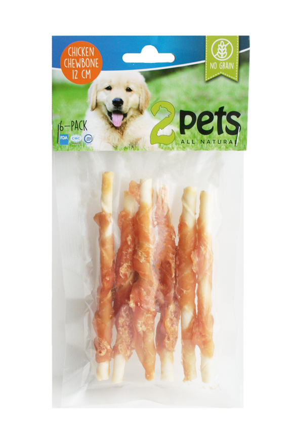 Purutikku Kana 12cm 6kpl 70g 2Pets - Koirien puruluut - 008864 - 1