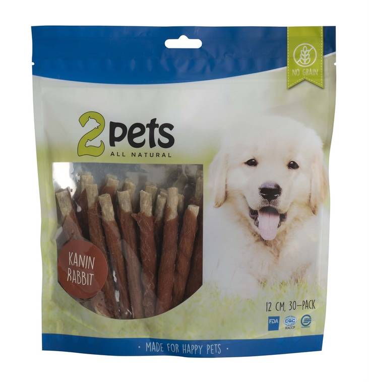 Rouhetikku Kani 12cm 30kpl 400g 2Pets - Koiran herkut ja makupalat - 029474 - 1