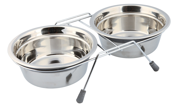 Ruokabaari 2x900ml Eat On Feet Trixie - Koiran metallikupit ja telineet - 039824 - 1
