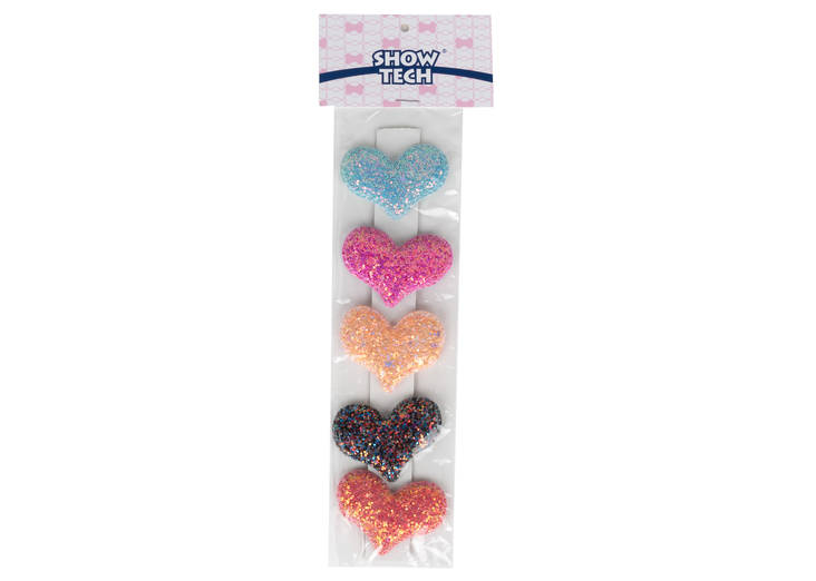 Rusetti Glitter Heart KPL mix Show Tech - Lenkit, rusetit, klipsit, koristeet - 032464 - 1
