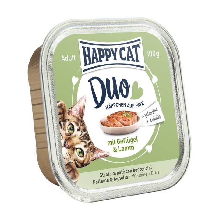 Siipikarja & Lammas 100g Minkas Duo Happy Cat - Aikuisten kissojen säilykkeet - 014504 - 2