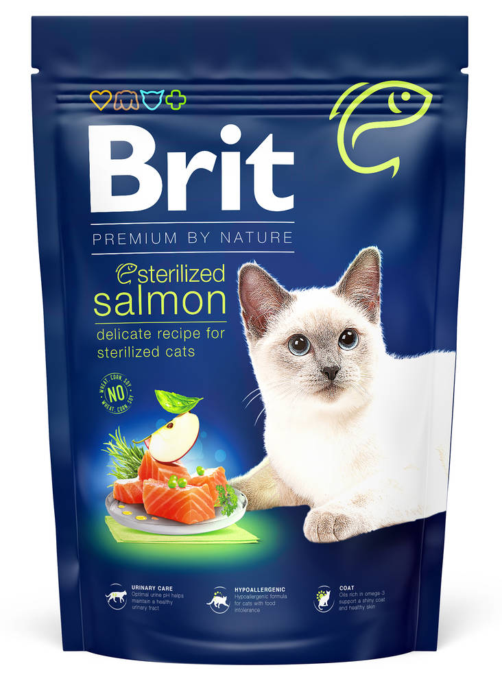Sterilised Salmon 1,5kg Brit Premium by Nature cat - Kissan kuivaruoat aikuisille kissoille - 029944 - 1