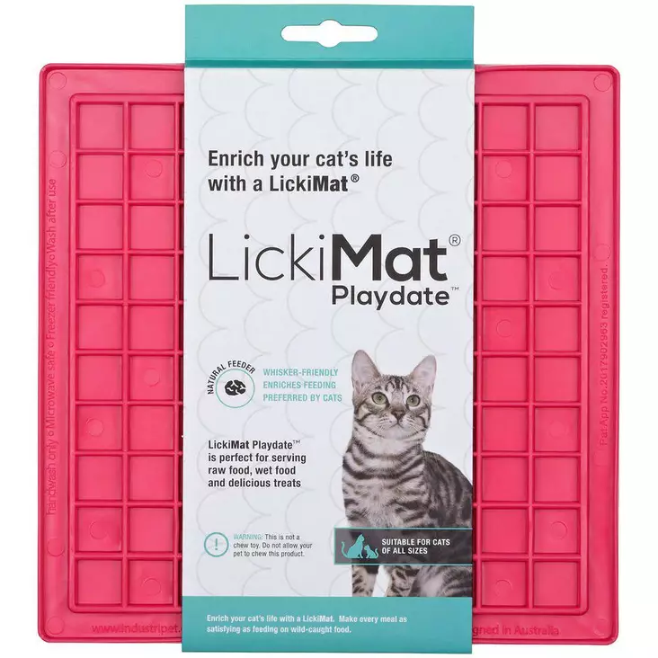 LickiMat Cat Playdate 20x20cm pinkki - Aktivoivat ja ahmimisenesto ruokakupit - 046104 - 1
