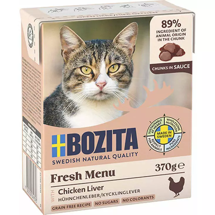 Kananmaksa 370g kastike Bozita Cat - Aikuisten kissojen säilykkeet - 046634 - 1