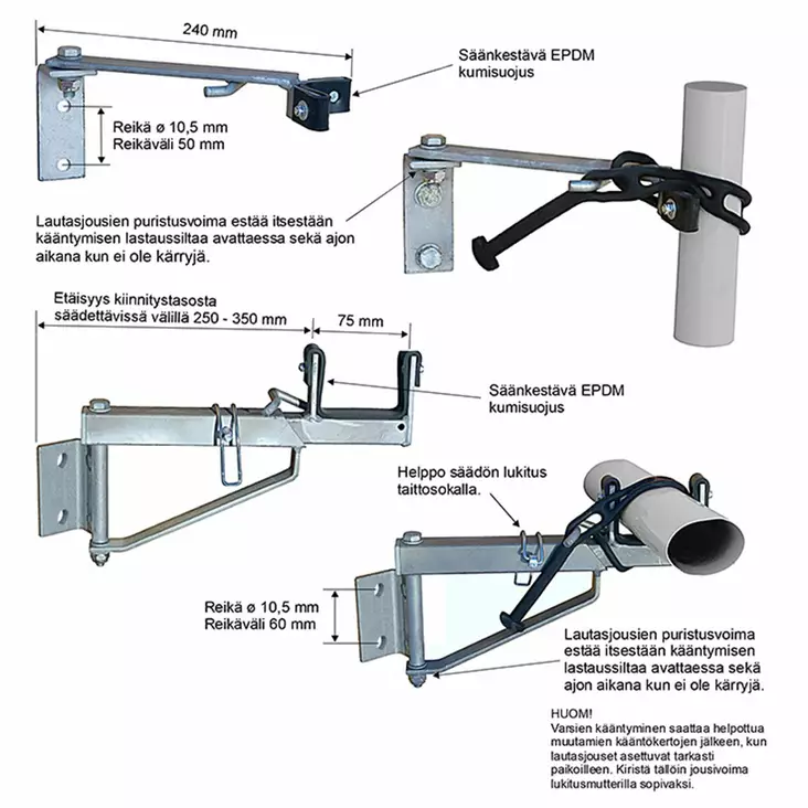 Kärrykoukkusetti hevostraileriin kotimainen - Hevoskärryt, kärrynrenkaat ja tarvikkeet - 052904 - 1
