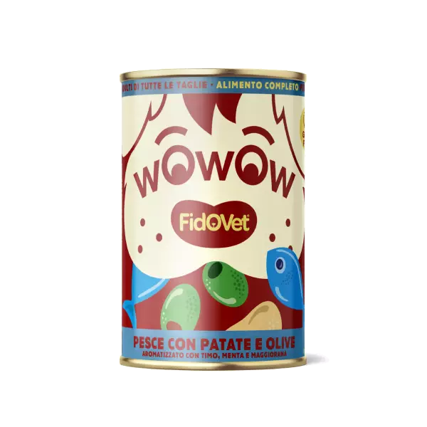 Fish with Potatoes & Olives 400g WowoW FidoVet - Koiran säilykkeet aikuisille koirille - 053214 - 1