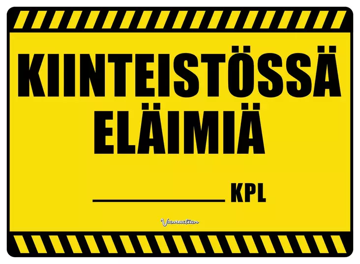 Kyltti Kiinteistössä eläimiä___kpl - Varoitus- ja huomiokyltit - 053574 - 1