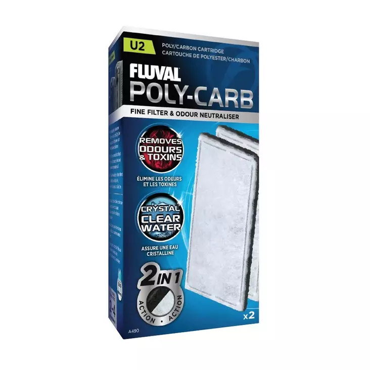 Suodatinpatruuna U2 Poly-Carb 2kpl Fluval - Akvaarion tarvikkeet ja hiekat - 054324 - 1