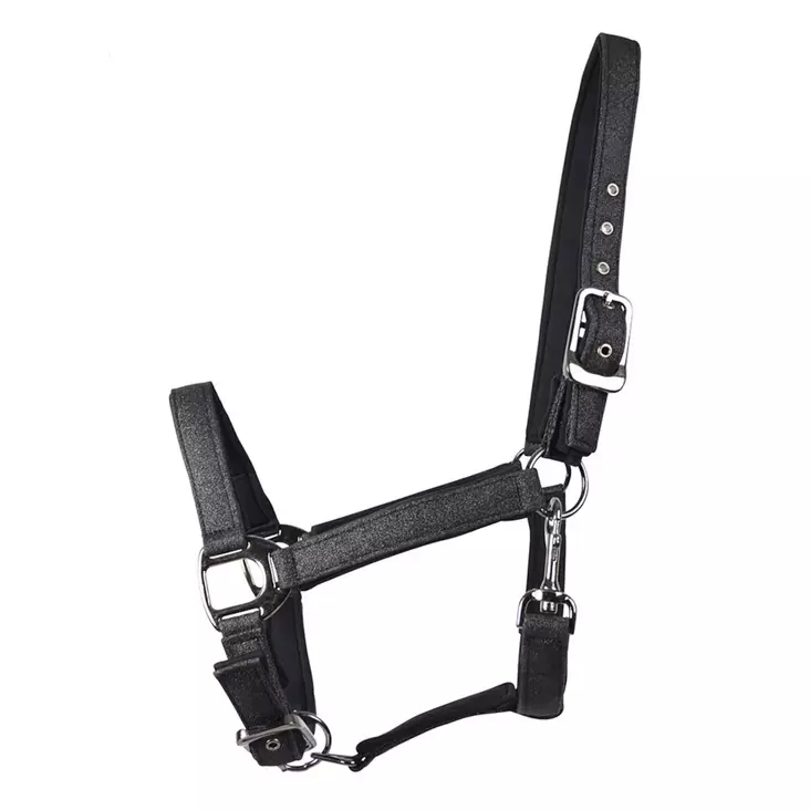 Riimu Tindra kimalteleva neopreenipehmusteilla musta Hansbo Sport HS - Hevosen nylonriimut - 056534 - 1