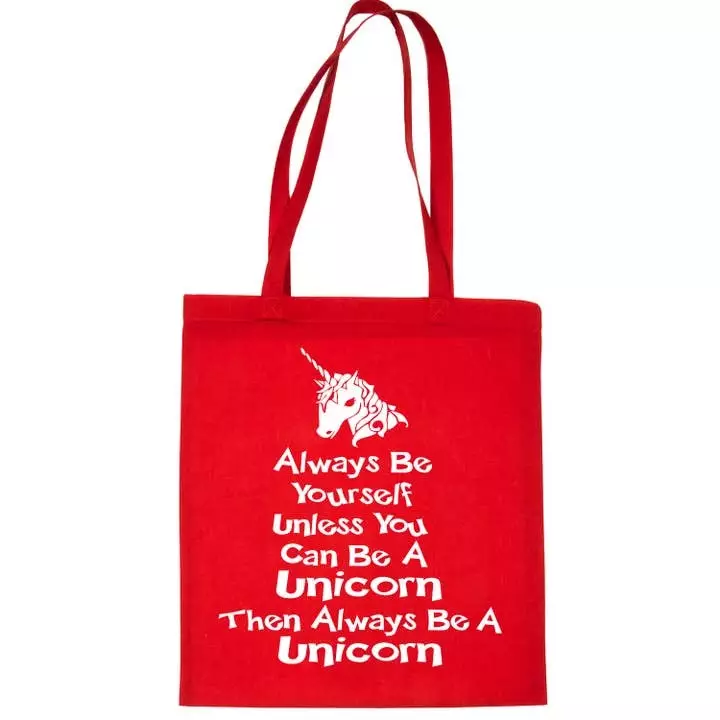 Kangaskassi Unicorn punainen Print4U - Lahjatavarat - 056664 - 1