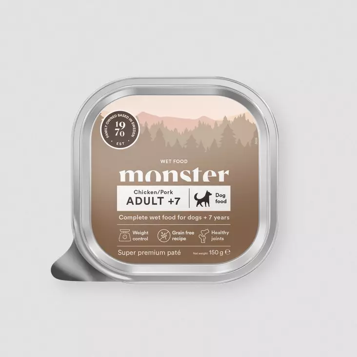 Adult +7 Chicken pork pate 150g monster dog - Koiran säilykkeet ikääntyville koirille - 057794 - 1