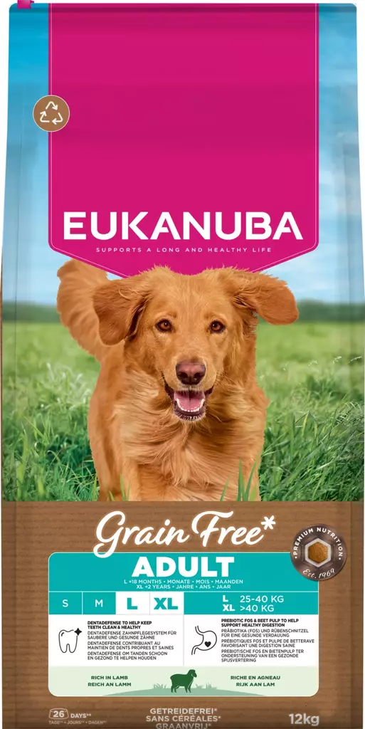 Adult L-XL Grain Free rich in Lamb 12kg Eukanuba - Koiran kuivaruoat aikuisille koirille - 060134 - 1