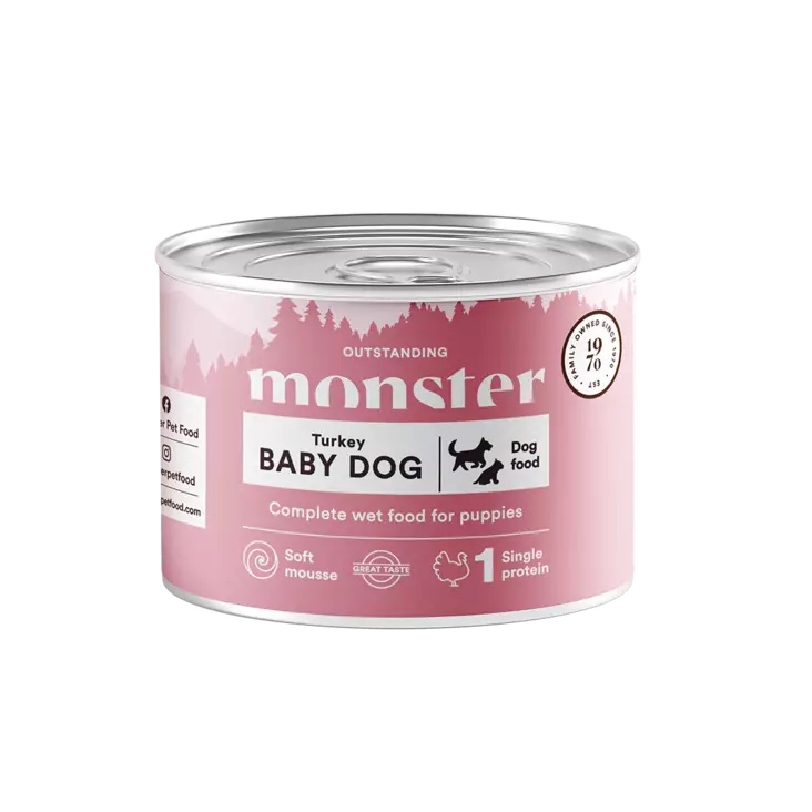 Baby Dog Mousse 190g monster dog - Säilykeet pennuille ja kasvatukseen - 037264 - 1