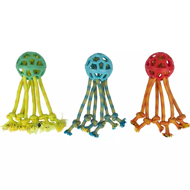 Köysipallo Play - N - Tug Rope Octopus 32cm värimix Pawise - Koiran köysilelut - 057324 - 1