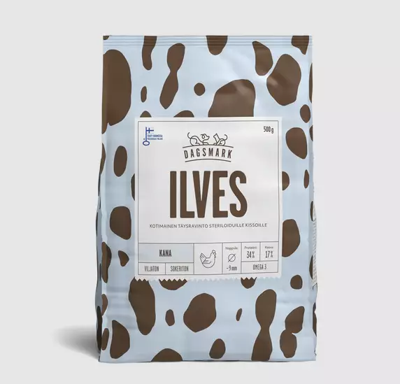 ILVES viljaton kana 500g Dagsmark - Kissan kuivaruoat aikuisille kissoille - 050394 - 1
