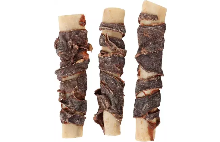 Jakin kylkiluu & kuivattua sydäntä 100g Flamingo - Koirien puruluut - 056274 - 1