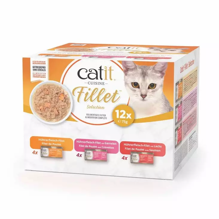 Kanafile liemessä Variopack 12x75g Catit Cuisine - Aikuisten kissojen säilykkeet - 055264 - 1