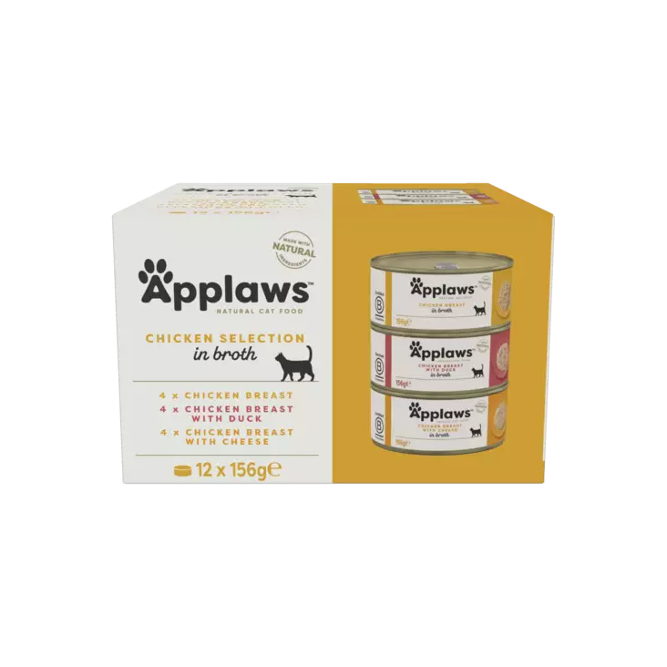 Kanalajitelma liemessä 12x156g tlk Applaws cat - Aikuisten kissojen säilykkeet - 050644 - 1