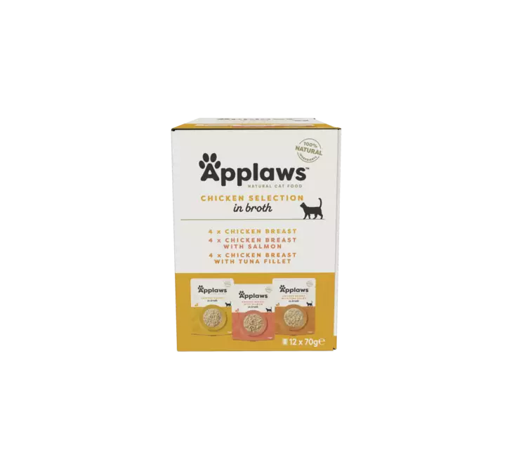 Kanalajitelma liemessä 12x70g pss Applaws cat - Aikuisten kissojen säilykkeet - 003764 - 3