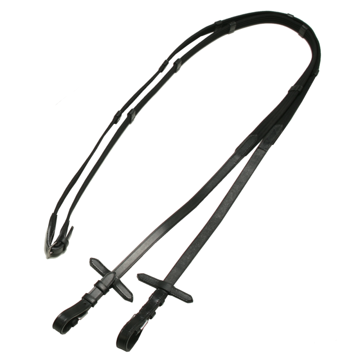 Kangasohjat nahkaetupäillä musta Equitare - Ratsuhevosen ohjat ja apuohjat - 048074 - 1